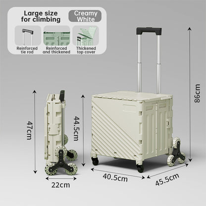 Folding Utility Cart with Lid – Rolling Storage Wagon for Shopping, Travel & Outdoor Activities